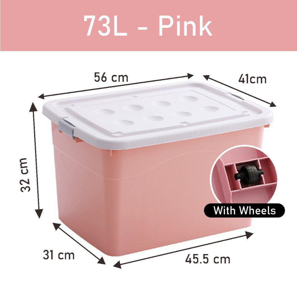 Koala Home Transparent Storage Box Organizer Stackable Container Waterproof with Wheels 15L/40L/55L/80L/105L
