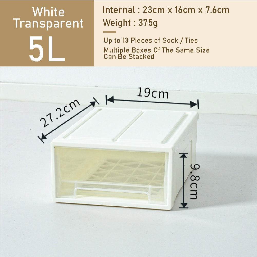 Koala Home Storage Drawers Box Stackable Storage Chest Drawers Box Transparent Plastic Organizer  Container