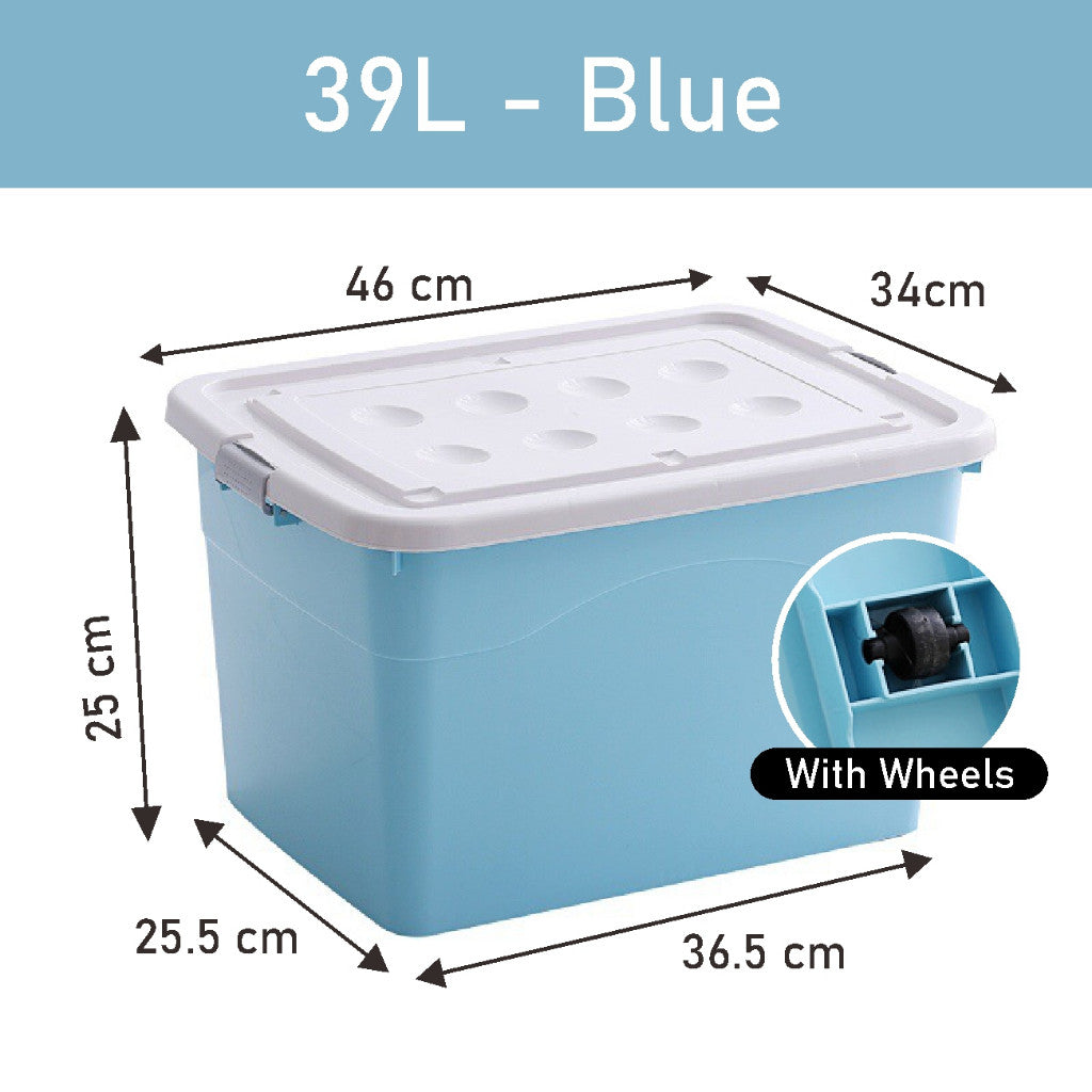 Koala Home Transparent Storage Box Organizer Stackable Container Waterproof with Wheels 15L/40L/55L/80L/105L