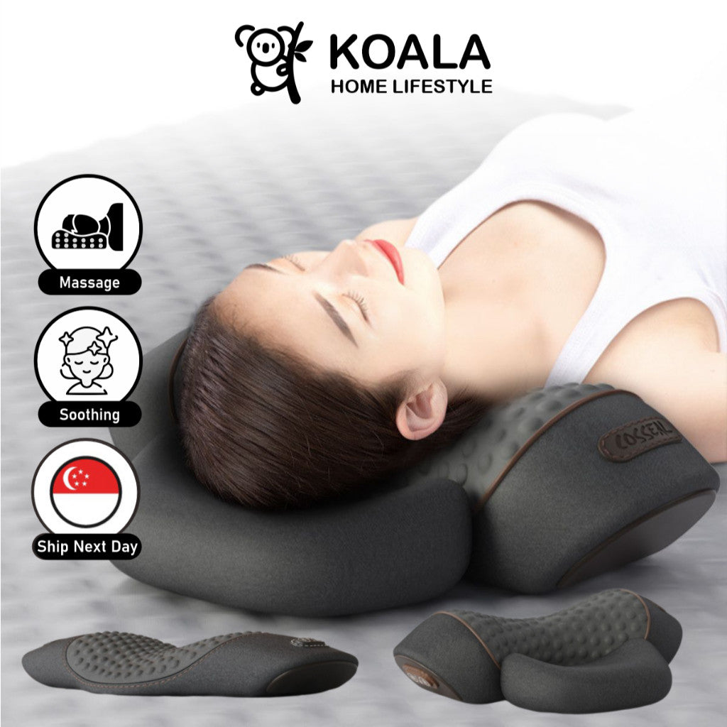 Koala Home Cervical Pillow Lumbar Pillow with Massage + Hot Compress USB Neck Pillow Neck Massager Gift Idea