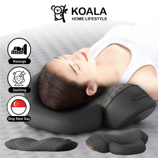 Koala Home Cervical Pillow Lumbar Pillow with Massage + Hot Compress USB Neck Pillow Neck Massager Gift Idea