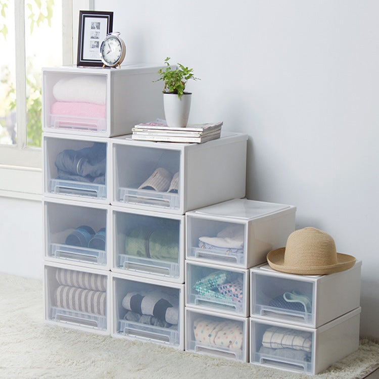 Koala Home Storage Drawers Box Stackable Storage Chest Drawers Box Transparent Plastic Organizer  Container