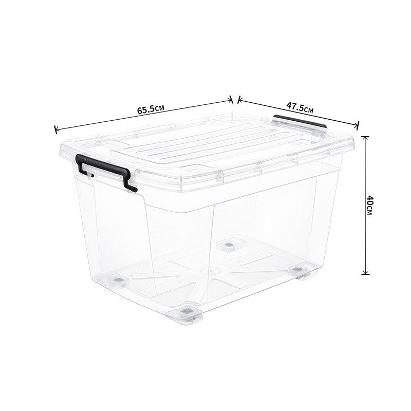 Koala Home Transparent Storage Box Organizer Stackable Container Waterproof with Wheels 15L/40L/55L/80L/105L