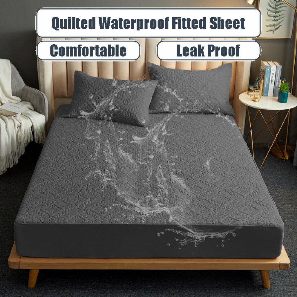 Koala Home Waterproof Mattress Protector Anti-mite Fitted Bedsheet Set Single/Super Single/Queen/King 4 Size Breathable