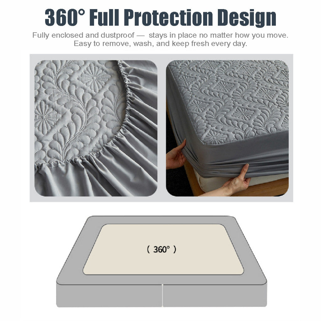 Koala Home Waterproof Mattress Protector Anti-mite Fitted Bedsheet Set Single/Super Single/Queen/King 4 Size Breathable