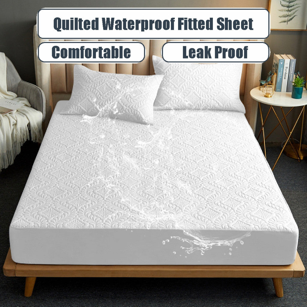 Koala Home Waterproof Mattress Protector Anti-mite Fitted Bedsheet Set Single/Super Single/Queen/King 4 Size Breathable
