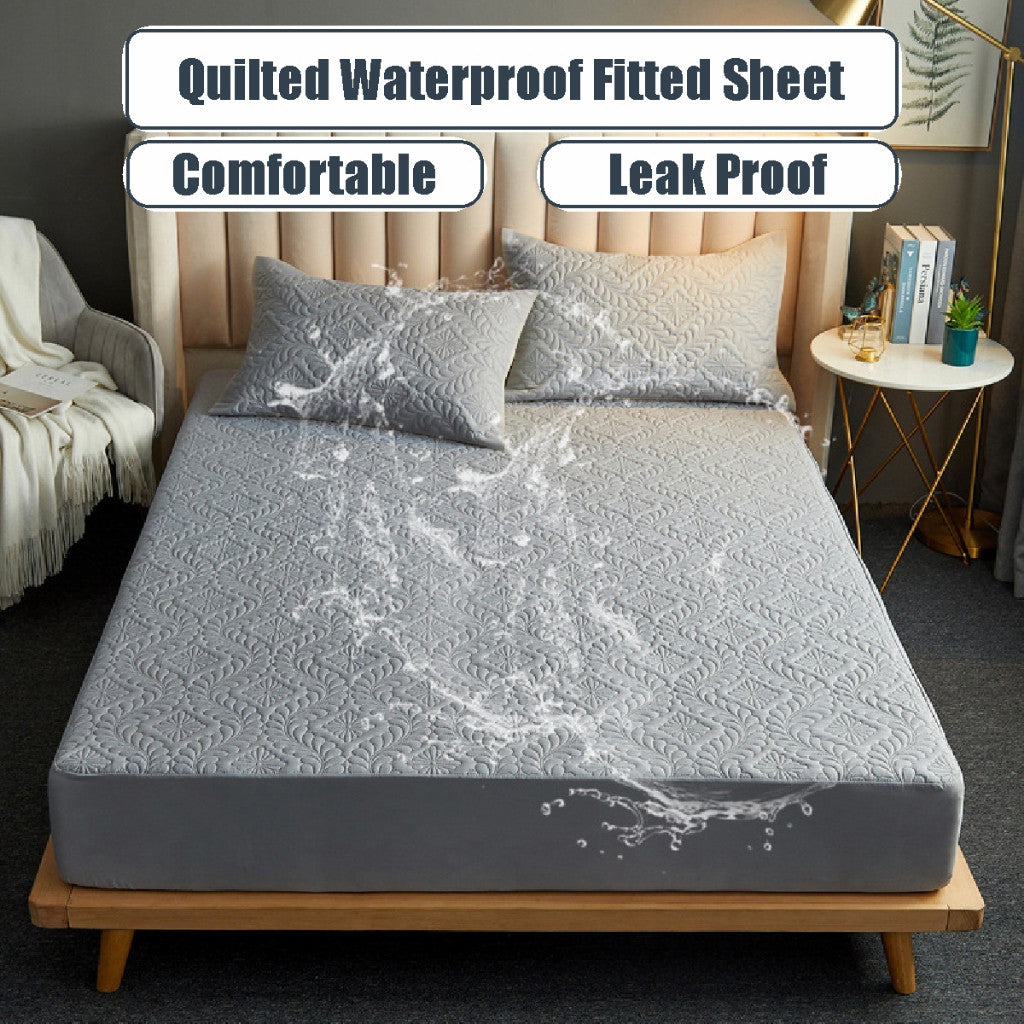 Koala Home Waterproof Mattress Protector Anti-mite Fitted Bedsheet Set Single/Super Single/Queen/King 4 Size Breathable