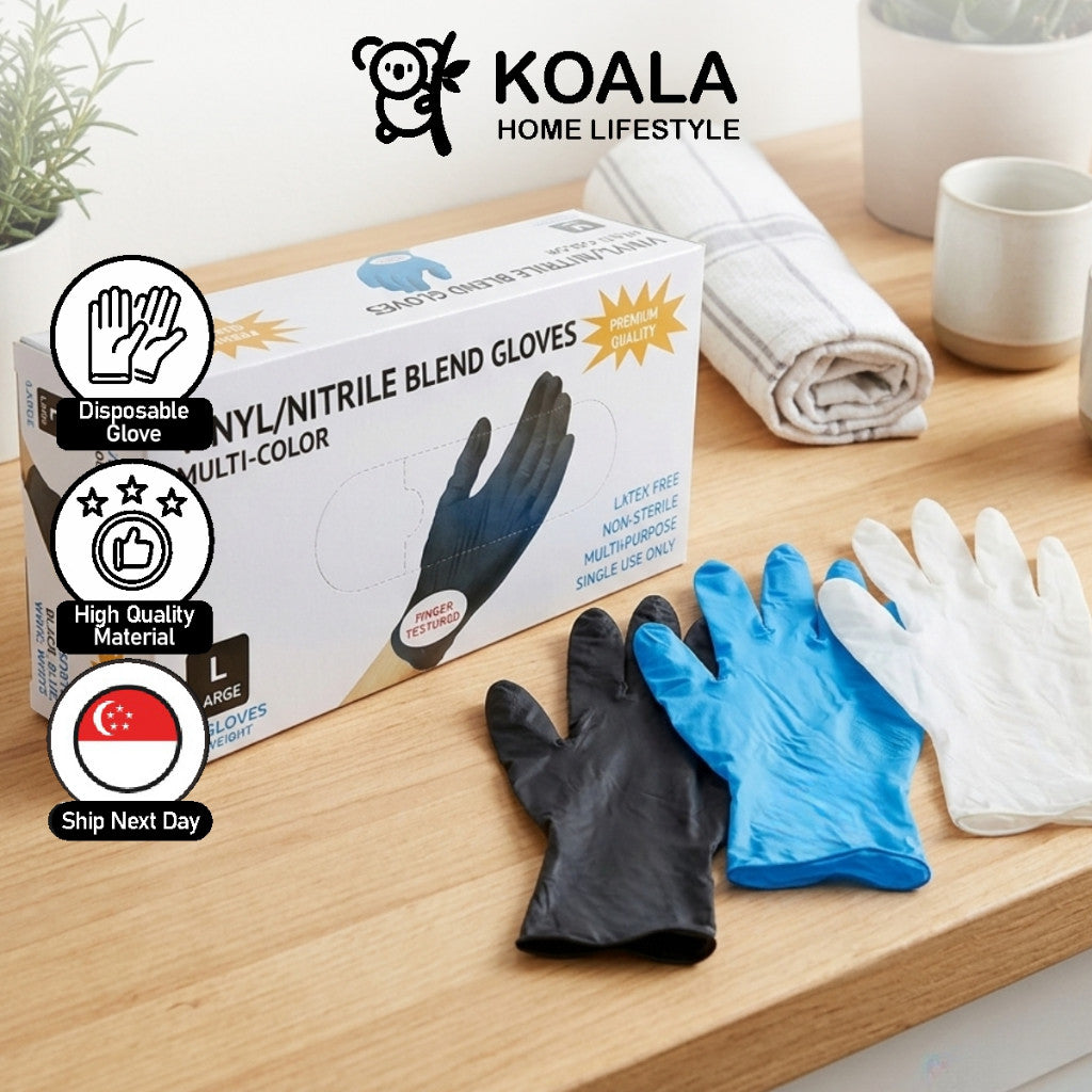 Koala Home Disposable Nitrile Gloves pvc Quality Powder-Free Waterproof and Oil-Resistant 100 Pce/Box