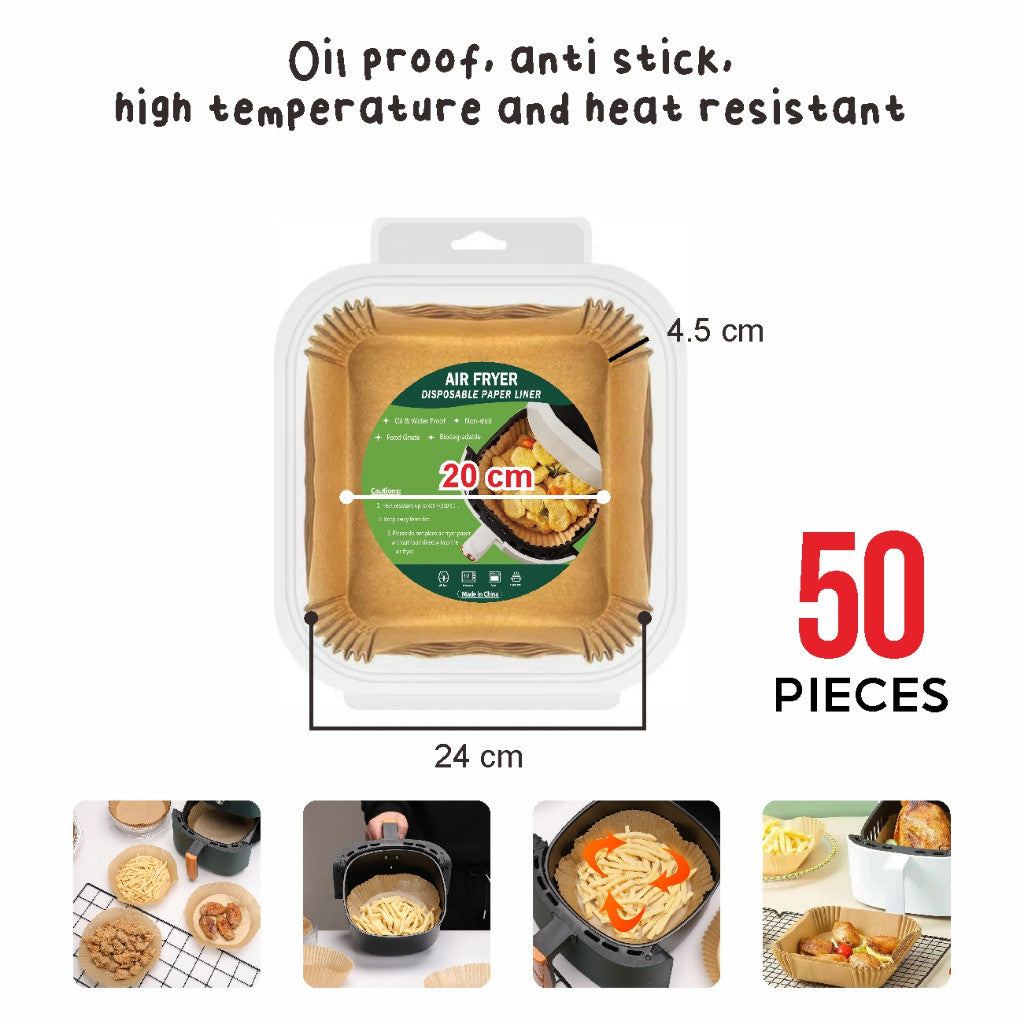 Koala Home Air Fryer Paper Disposable Oilproof Liners Non-Stick Parchment  Steamer Oven Baking  100pcs / 50Pcs