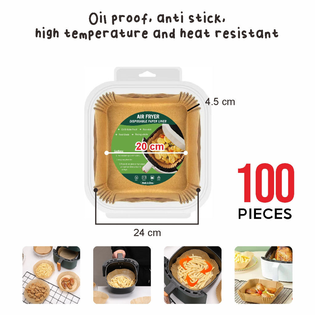 Koala Home Air Fryer Paper Disposable Oilproof Liners Non-Stick Parchment  Steamer Oven Baking  100pcs / 50Pcs