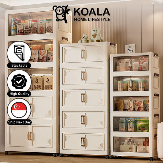 Koala Home Foldable Storage Cabinet Drawer Chest Stackable Storage box Drawer Cabinet Wardrobe Home Organizer Folding