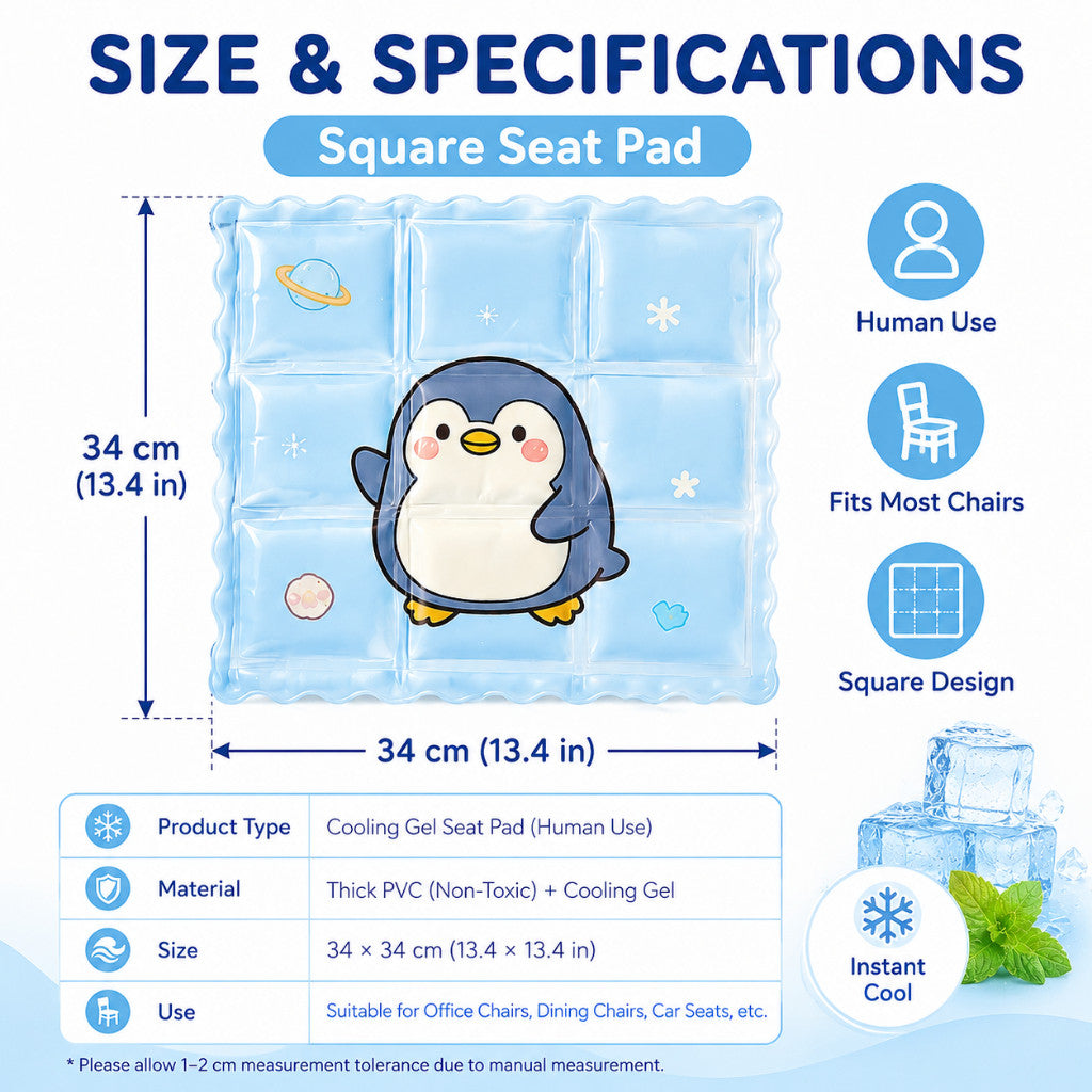 Koala Home Ice Cooling Seat Cushions 40cm 50cm Summer Cool Pad Comfortable Ice Mat Cool Car Seat