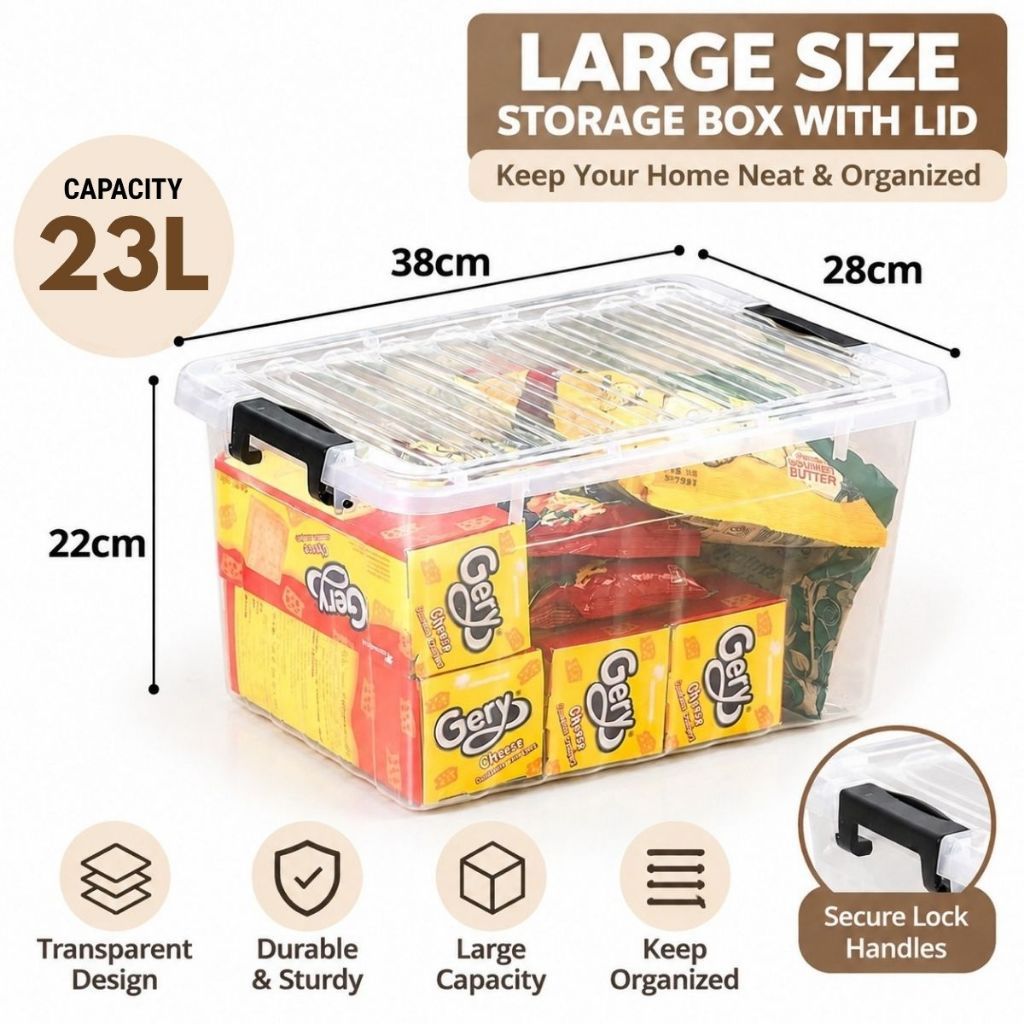 Koala Home Transparent Storage Box Organizer Stackable Container Waterproof with Wheels 15L/40L/55L/80L/105L