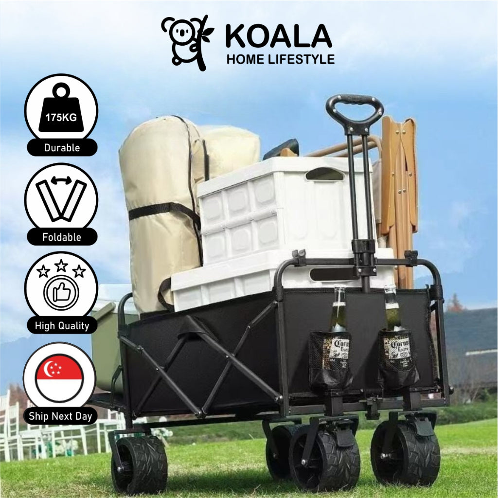 Koala Home Wagon Trolley Cart camping trolley Camping Shopping Cart 300L Outdoor Foldable Pet Camping Equipment Cart