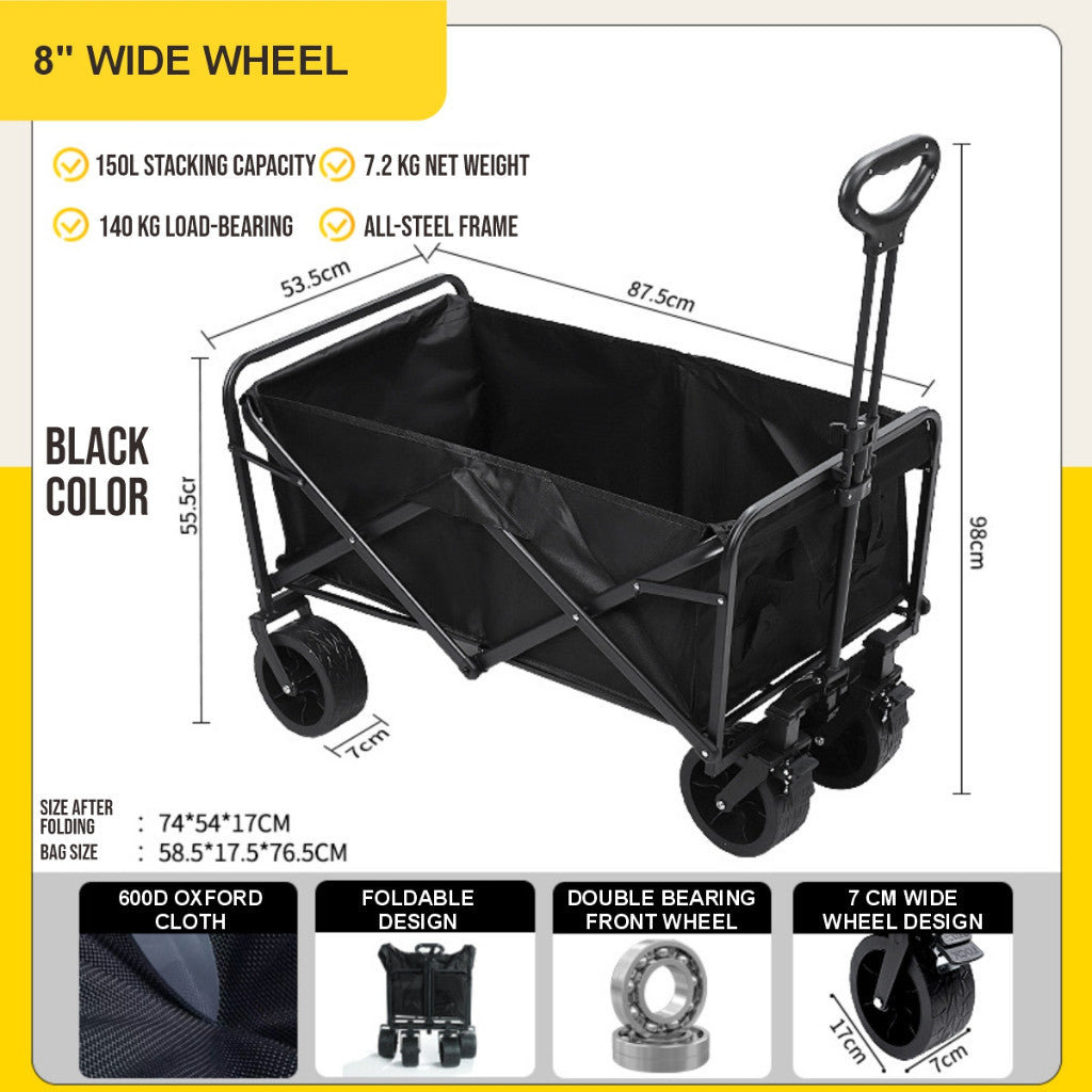 Koala Home Wagon Trolley Cart camping trolley Camping Shopping Cart 300L Outdoor Foldable Camping Equipment Cart