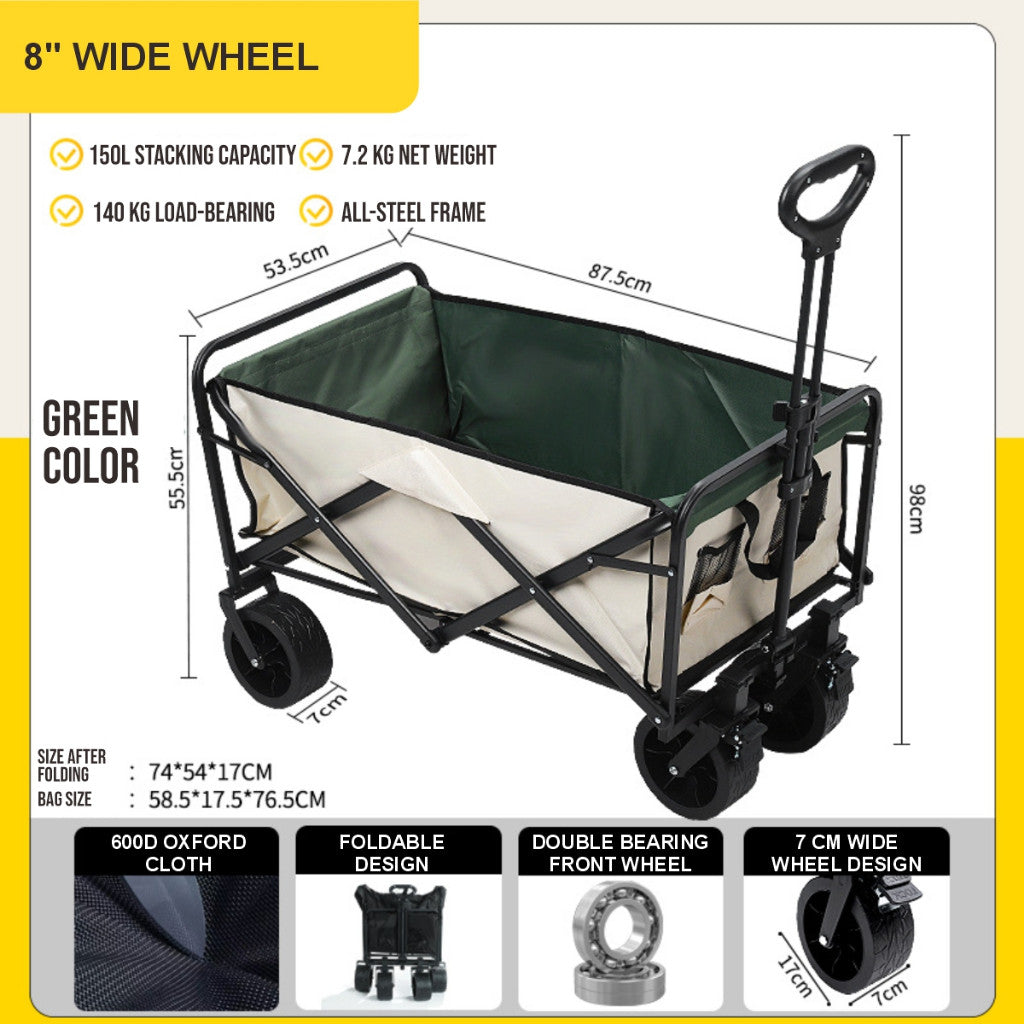 Koala Home Wagon Trolley Cart camping trolley Camping Shopping Cart 300L Outdoor Foldable Camping Equipment Cart