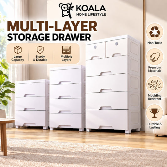 Koala Home Storage Cabinet Drawer box/ Stackable / Organiser / Container Clothes Storage Cabinet With Wheels
