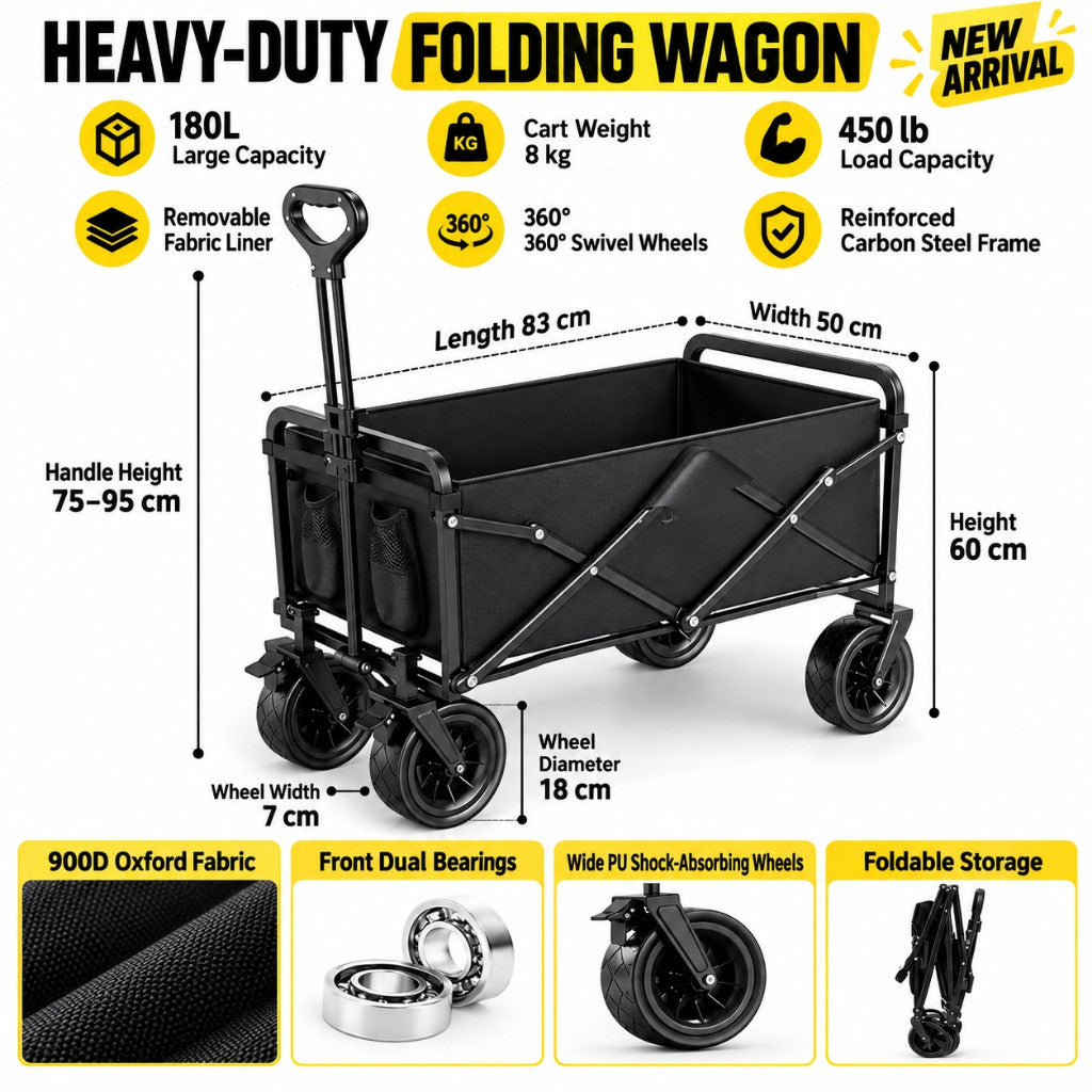 Koala Home Wagon Trolley Cart camping trolley Camping Shopping Cart 300L Outdoor Foldable Camping Equipment Cart
