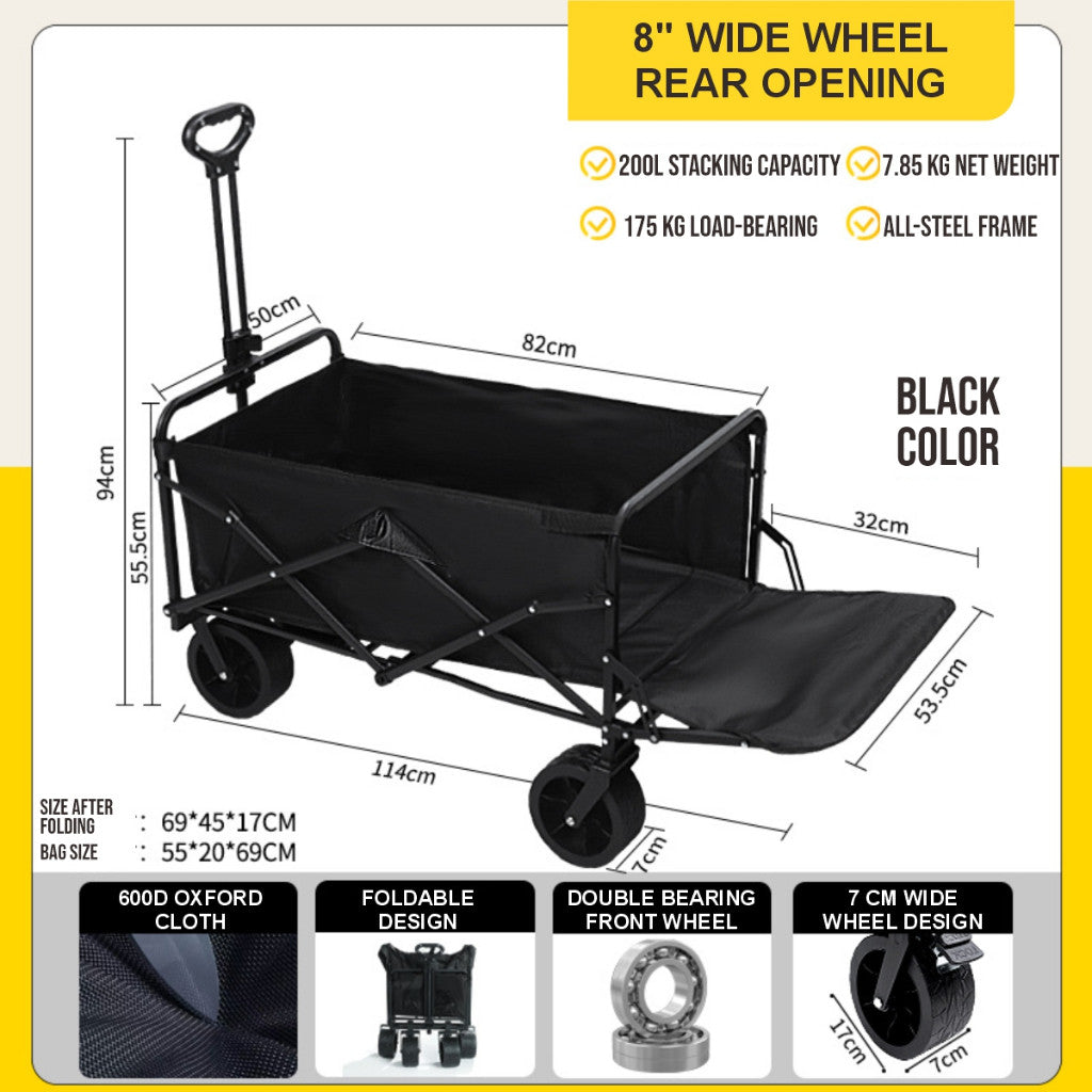 Koala Home Wagon Trolley Cart camping trolley Camping Shopping Cart 300L Outdoor Foldable Camping Equipment Cart