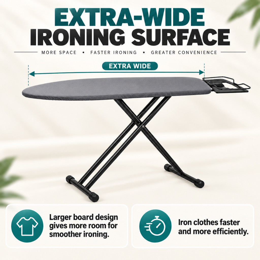 Koala Home Ironing Board Iron Board Foldable, Standing and Multi Height Adjustable with Iron Rest