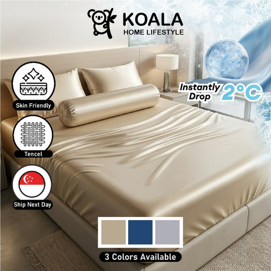 Koala HomeBed sheet Set Satin Silk Fitted/Anti-Wrinkle Smooth For Hotel And Flat Single/Super Single/Queen/King Size
