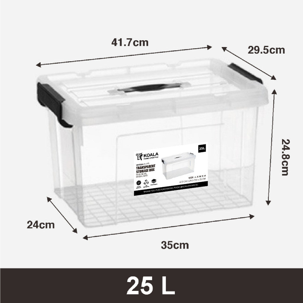 Koala Home Transparent Storage Box Organizer Stackable Container Waterproof with Wheels 15L/40L/55L/80L/105L