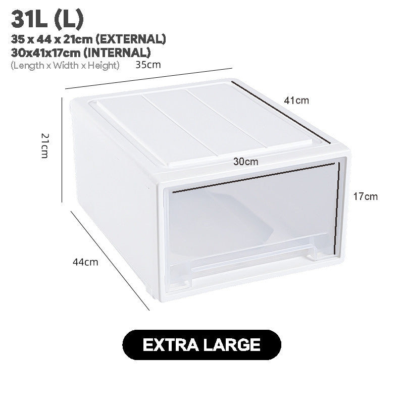 Koala Home Storage Drawers Box Stackable   Storage Chest Drawers Box Transparent Plastic Organizer / Container
