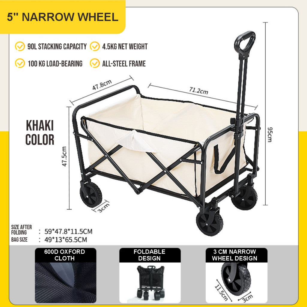 Koala Home Wagon Trolley Cart camping trolley Camping Shopping Cart 300L Outdoor Foldable Camping Equipment Cart