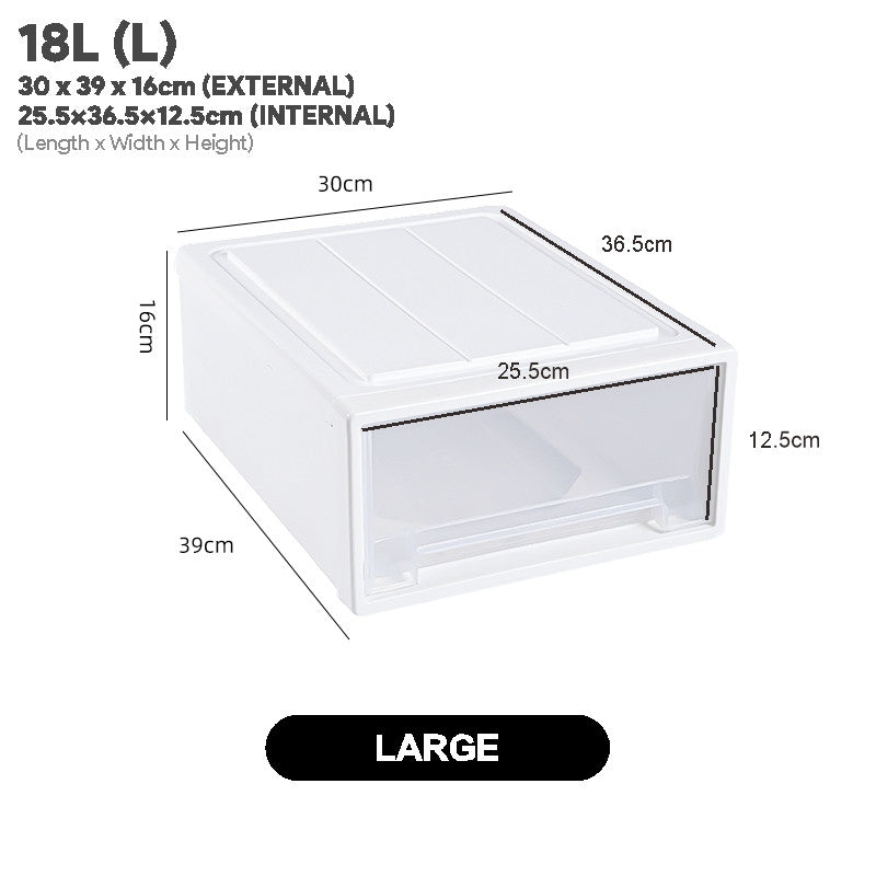 Koala Home Storage Drawers Box Stackable   Storage Chest Drawers Box Transparent Plastic Organizer / Container